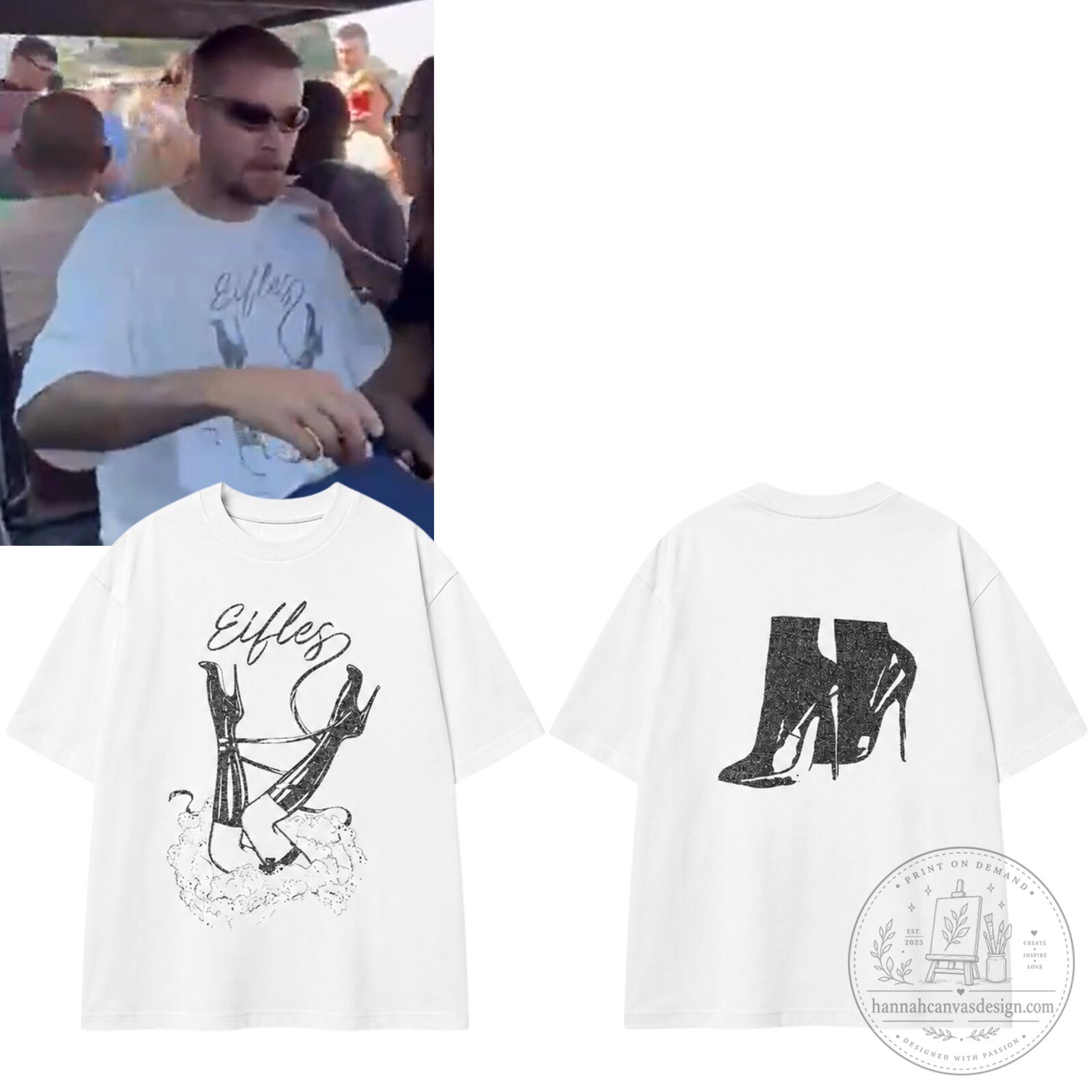 Justin Bieber Eifles Glitter Heels Gothic Boots Graphic Shirt 2026