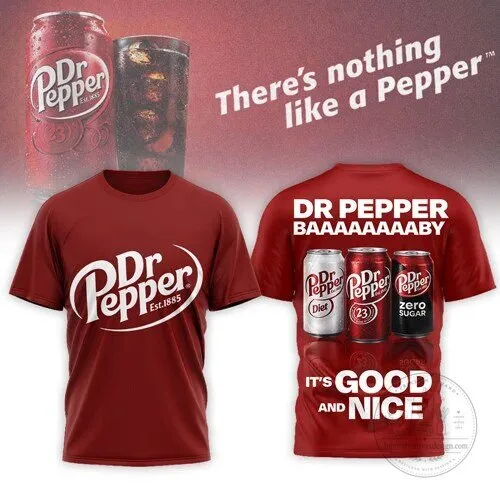 Dr Pepper Classic Logo Red Can-Am Shirt for Soda Lovers and Nostalgic Fans