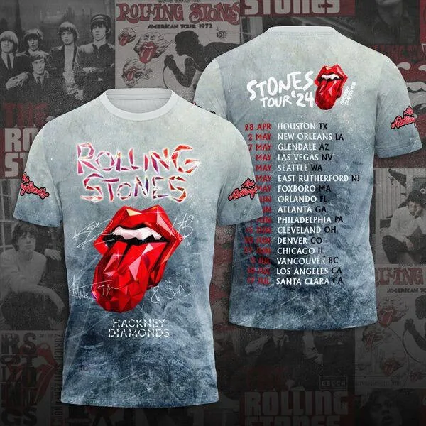 Rolling Stones Hackney Diamonds Tour 2024 Concert Schedule T-Shirt