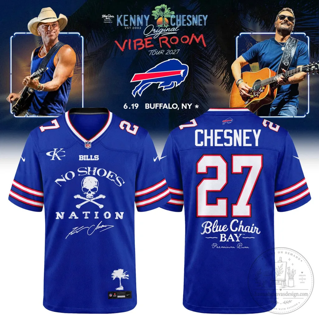 Buffalo Bills Kenny Chesney No Shoes Nation Vibe Room Tour 2027 Football Jersey Buffalo Bills Kenny Chesney No Shoes Nation Vibe Room Tour 2027 Football Jersey