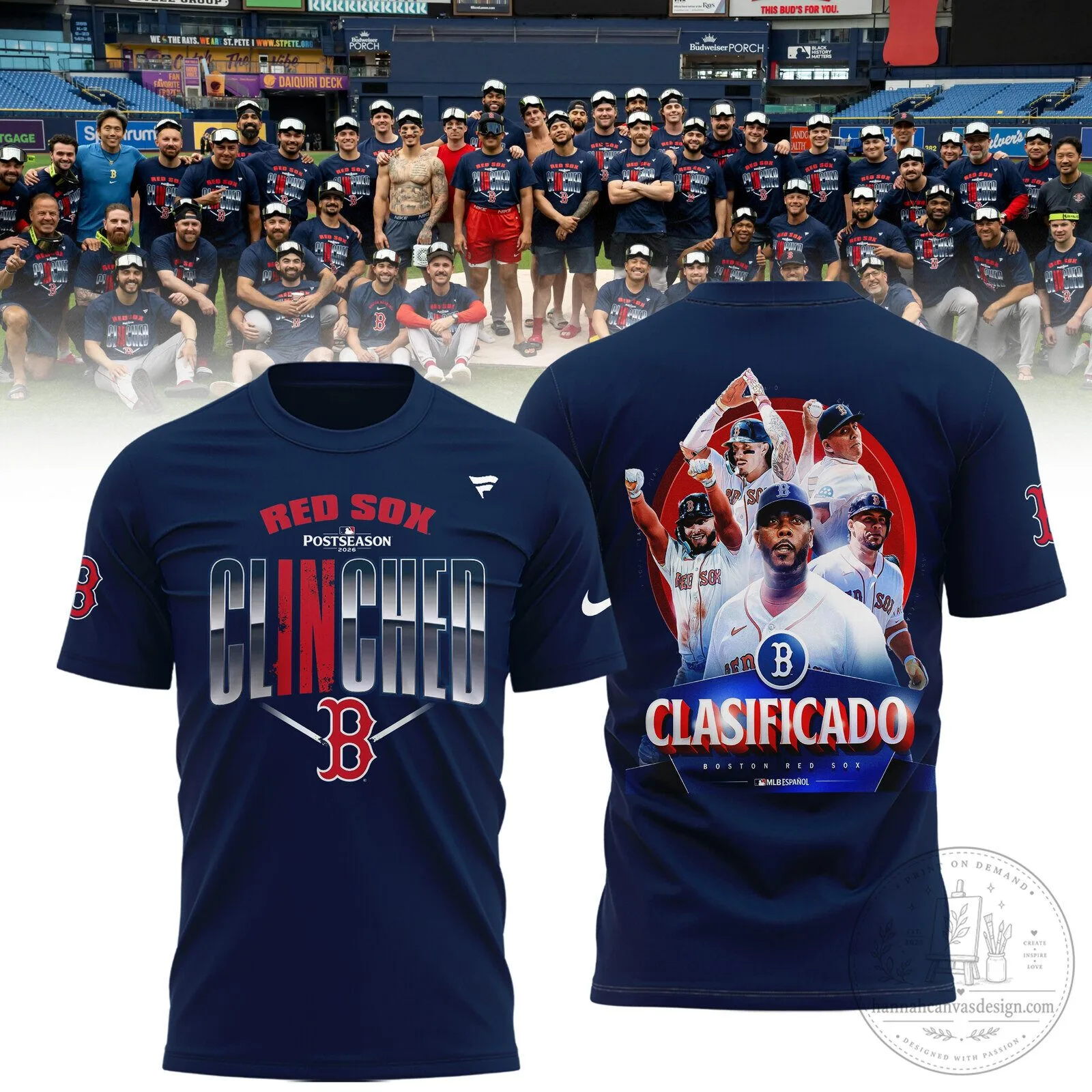 Boston Red Sox Clinched Postseason 2026 Baseball Fan T-Shirt