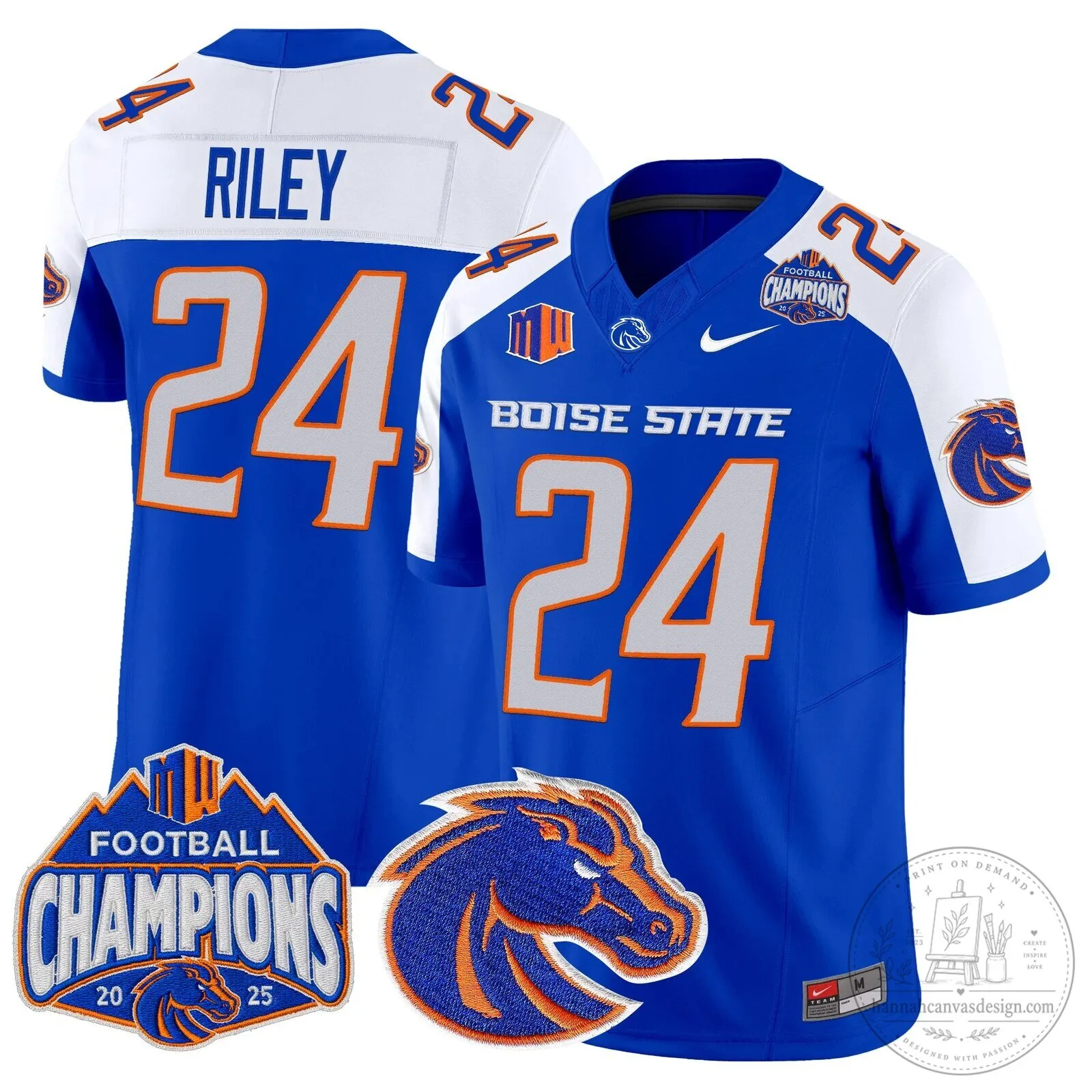 Boise State Broncos Football 2025 Mountain West Champions Jersey 56 Boise State Broncos Football 2025 Mountain West Champions Jersey