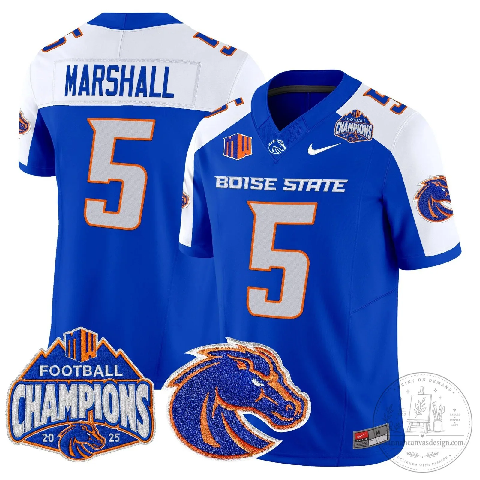 Boise State Broncos Football 2025 Mountain West Champions Jersey 57 Boise State Broncos Football 2025 Mountain West Champions Jersey