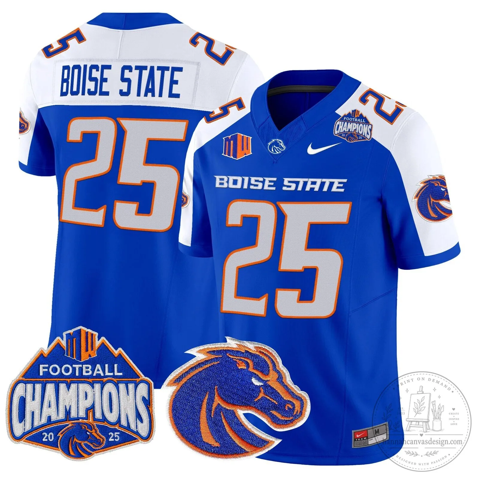 Boise State Broncos Football 2025 Mountain West Champions Jersey 61 Boise State Broncos Football 2025 Mountain West Champions Jersey