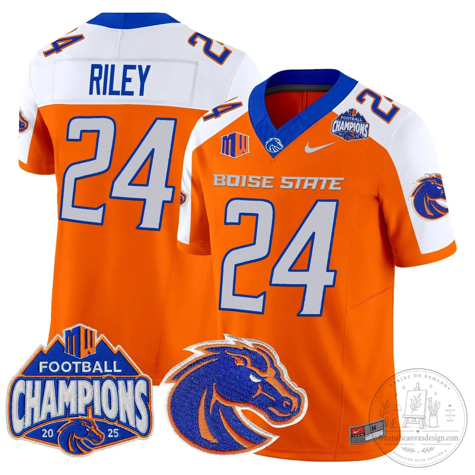 Boise State Broncos Football 2025 Mountain West Champions Jersey 65 Boise State Broncos Football 2025 Mountain West Champions Jersey