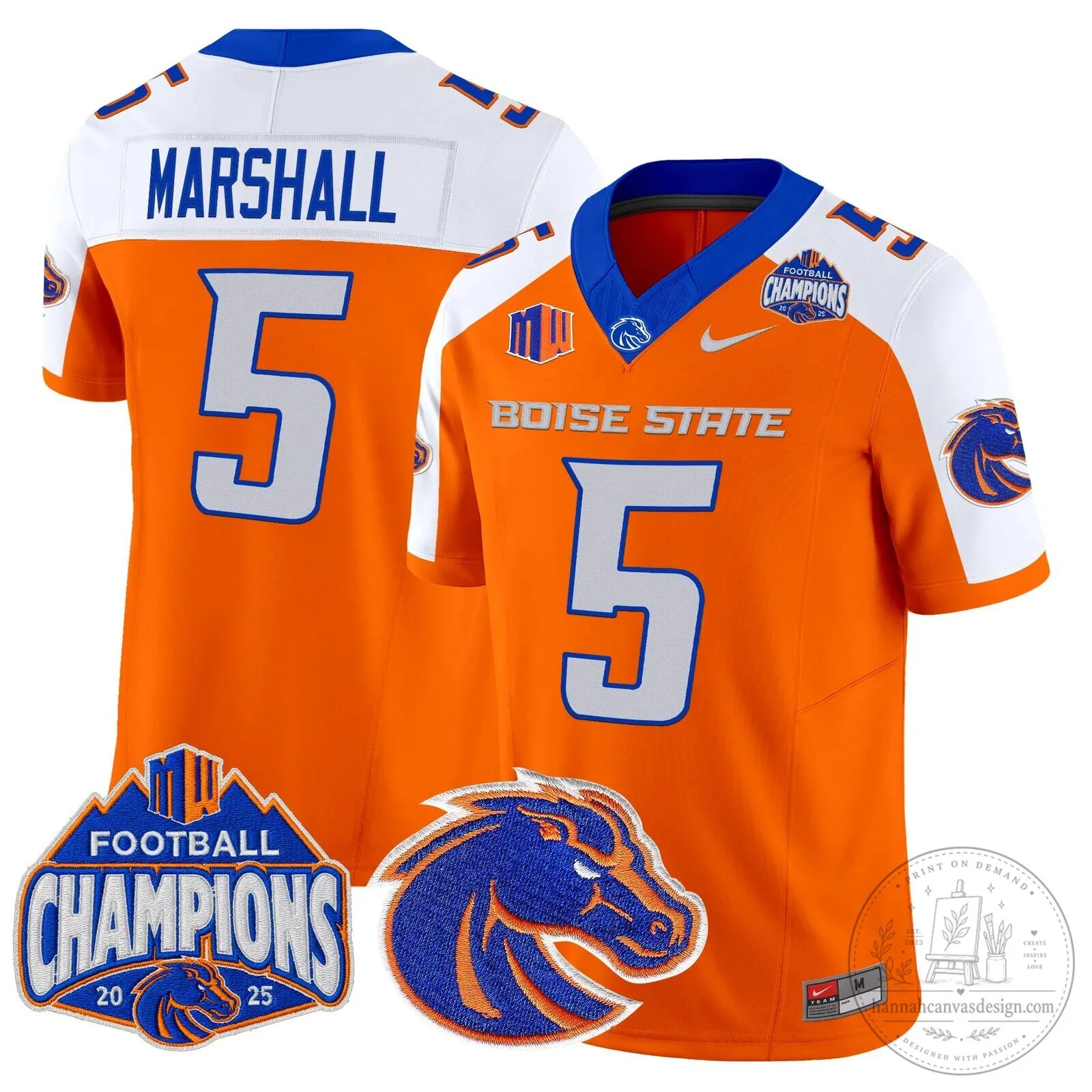 Boise State Broncos Football 2025 Mountain West Champions Jersey 66 Boise State Broncos Football 2025 Mountain West Champions Jersey