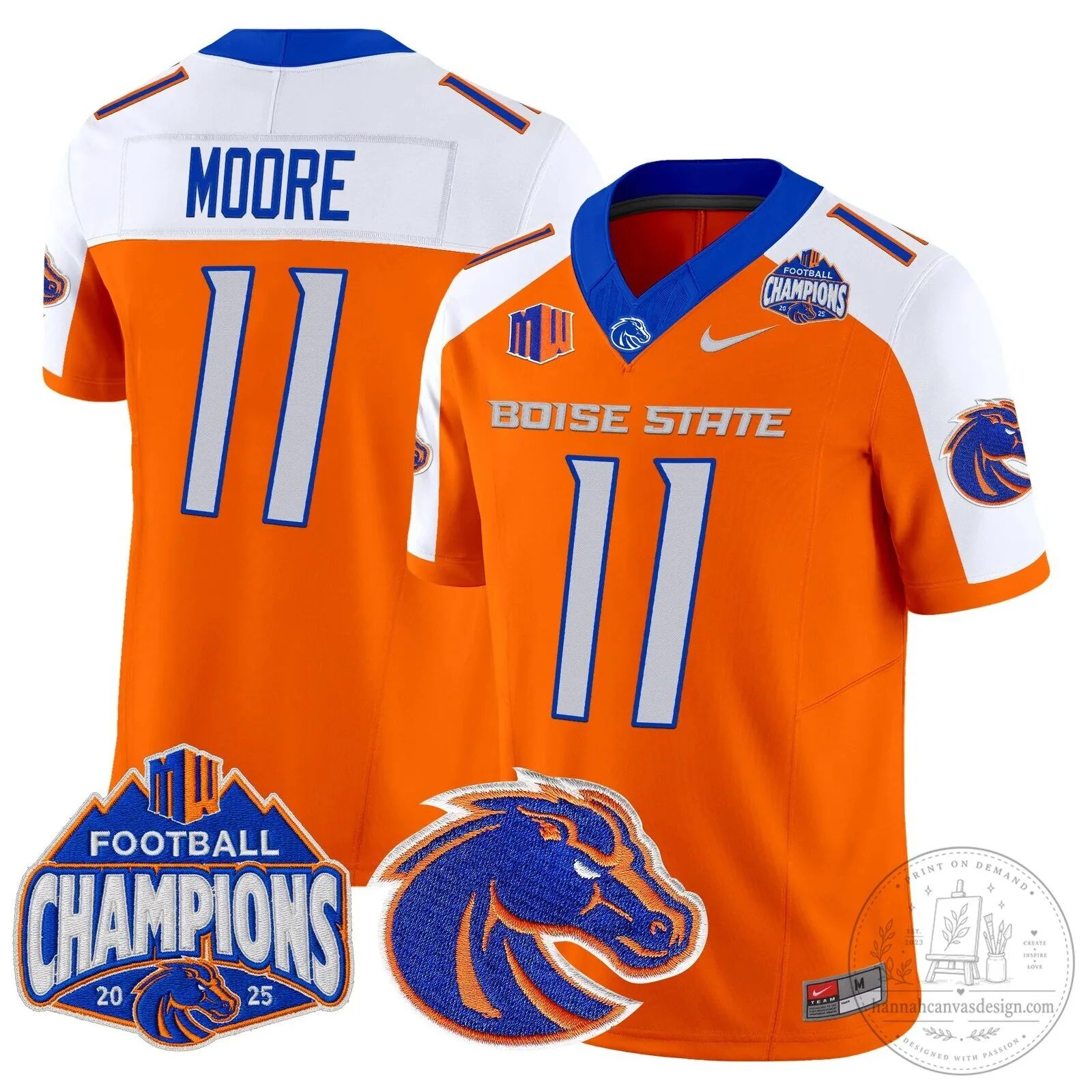 Boise State Broncos Football 2025 Mountain West Champions Jersey 68 Boise State Broncos Football 2025 Mountain West Champions Jersey
