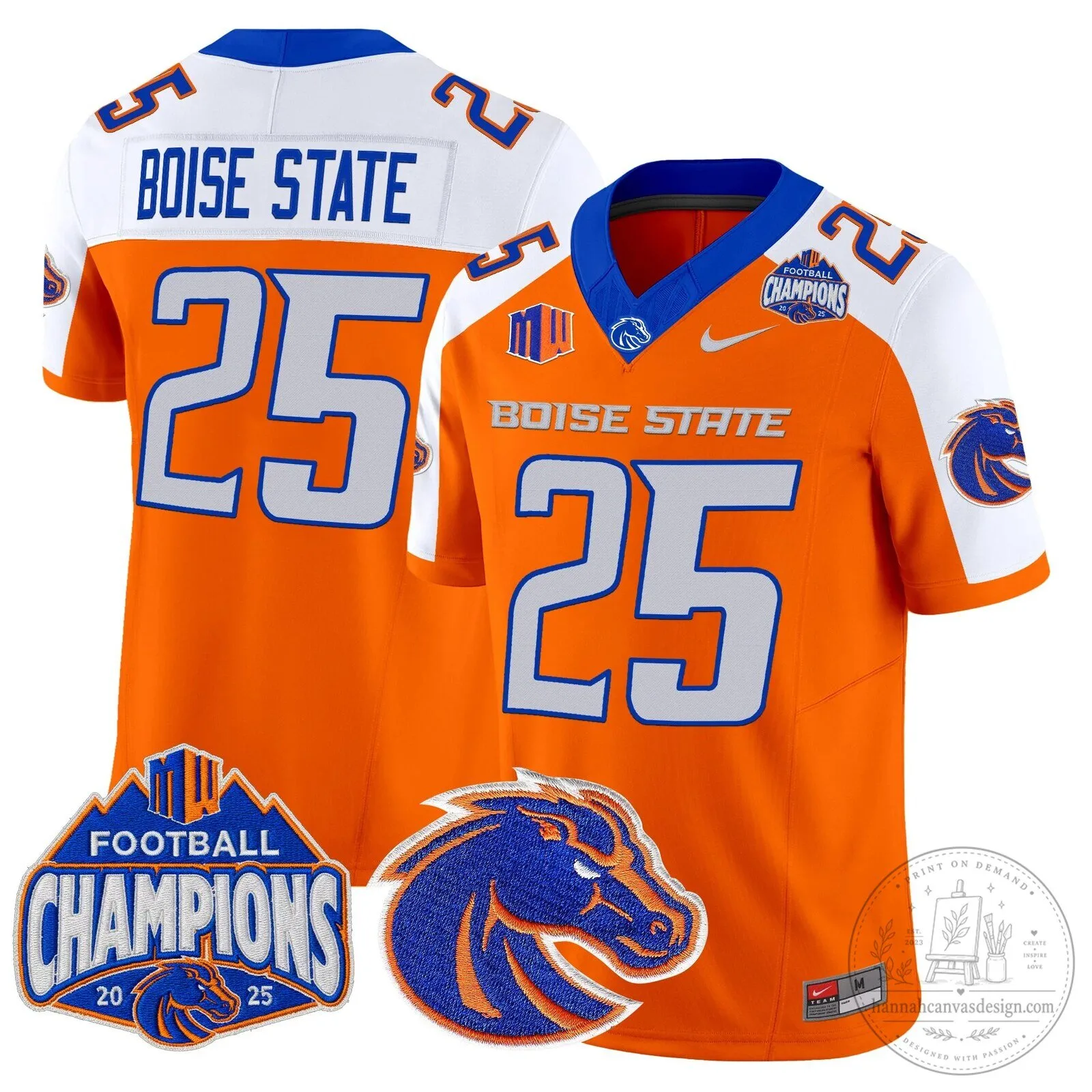 Boise State Broncos Football 2025 Mountain West Champions Jersey 70 Boise State Broncos Football 2025 Mountain West Champions Jersey