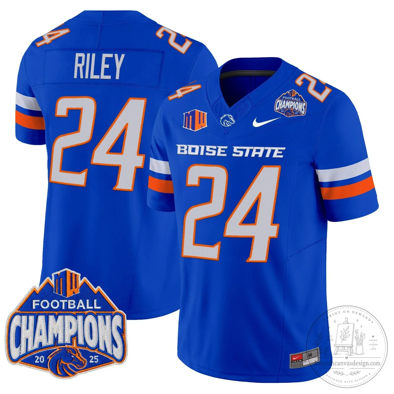 Boise State Broncos Football 2025 Mountain West Champions Jersey 74 Boise State Broncos Football 2025 Mountain West Champions Jersey