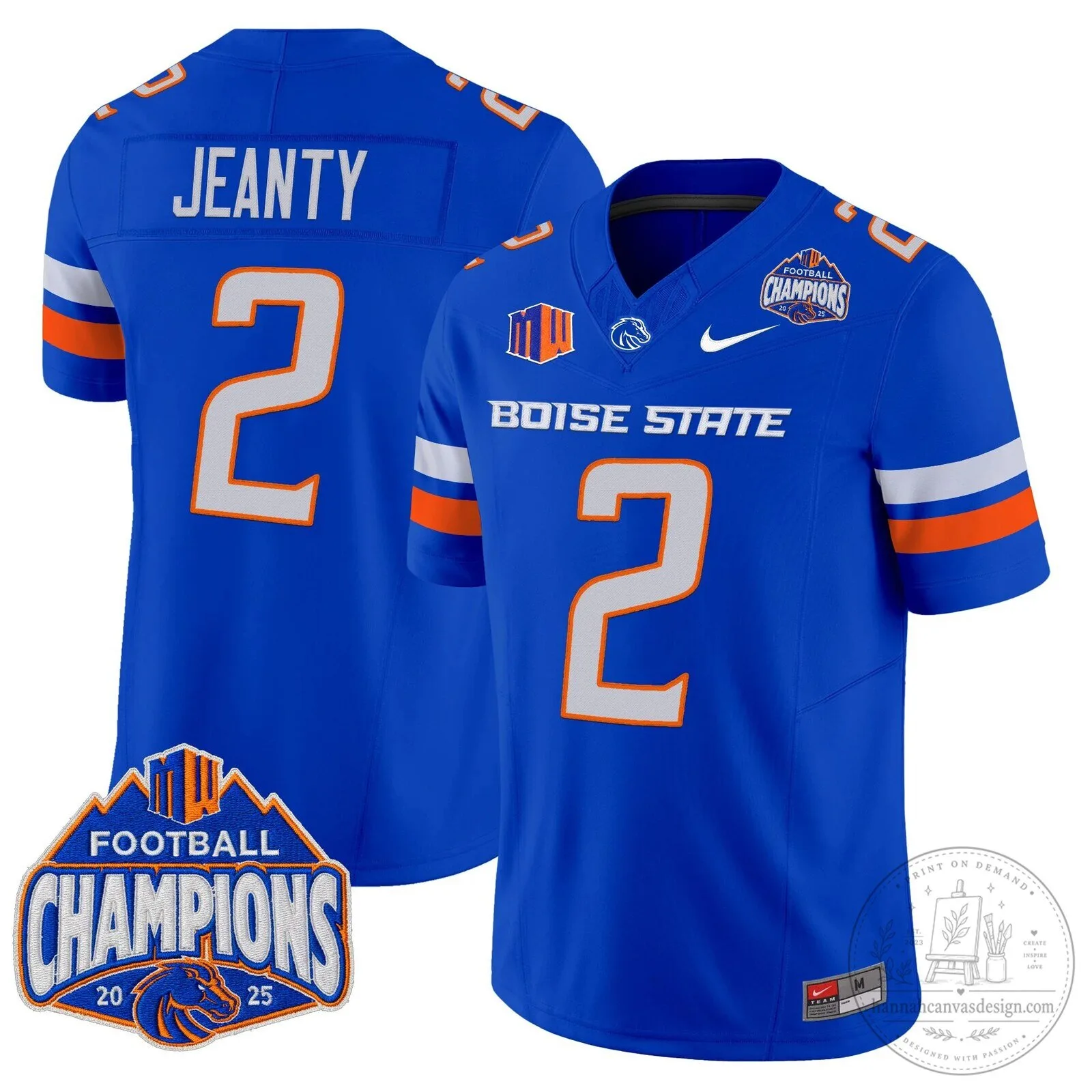 Boise State Broncos Football 2025 Mountain West Champions Jersey 76 Boise State Broncos Football 2025 Mountain West Champions Jersey