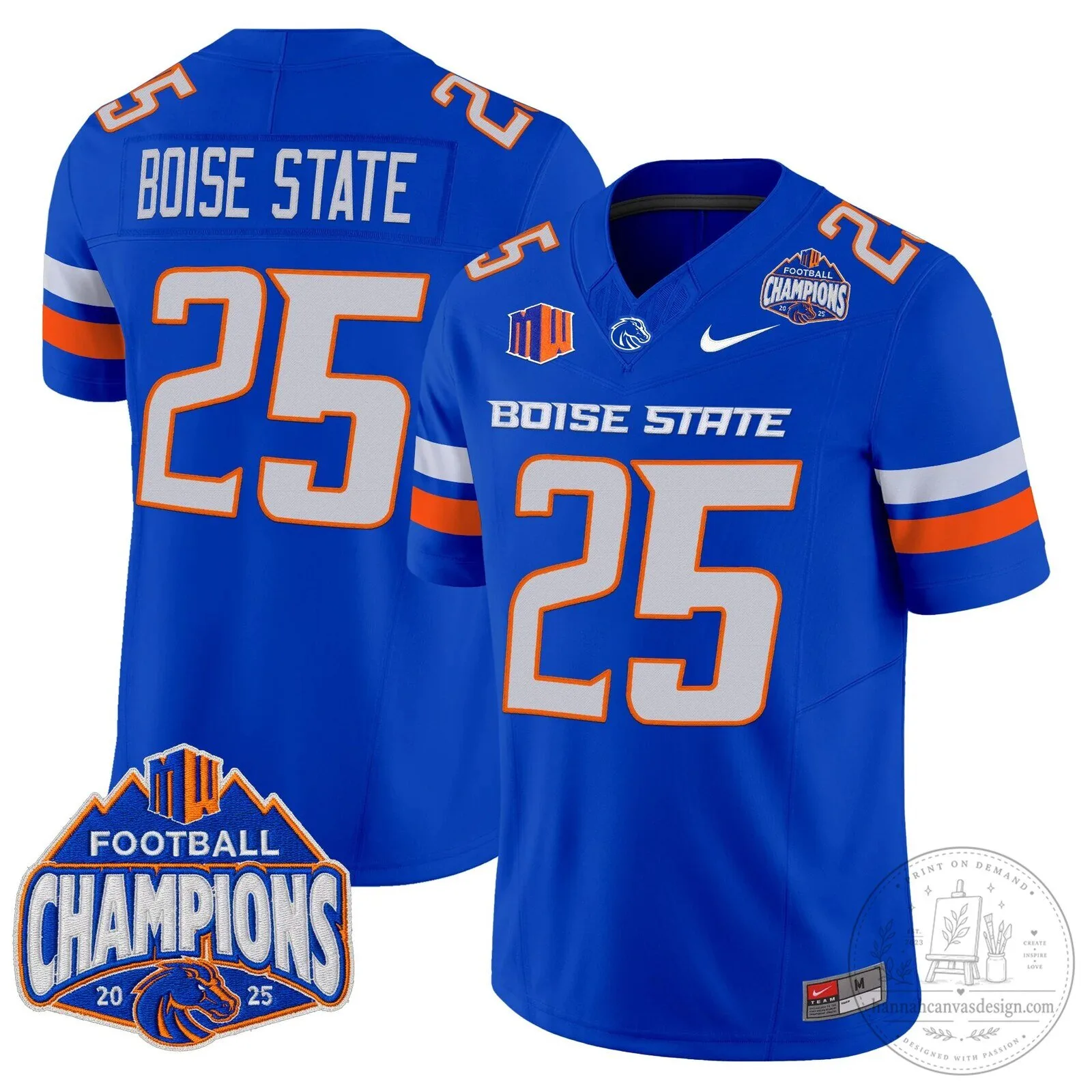 Boise State Broncos Football 2025 Mountain West Champions Jersey 79 Boise State Broncos Football 2025 Mountain West Champions Jersey