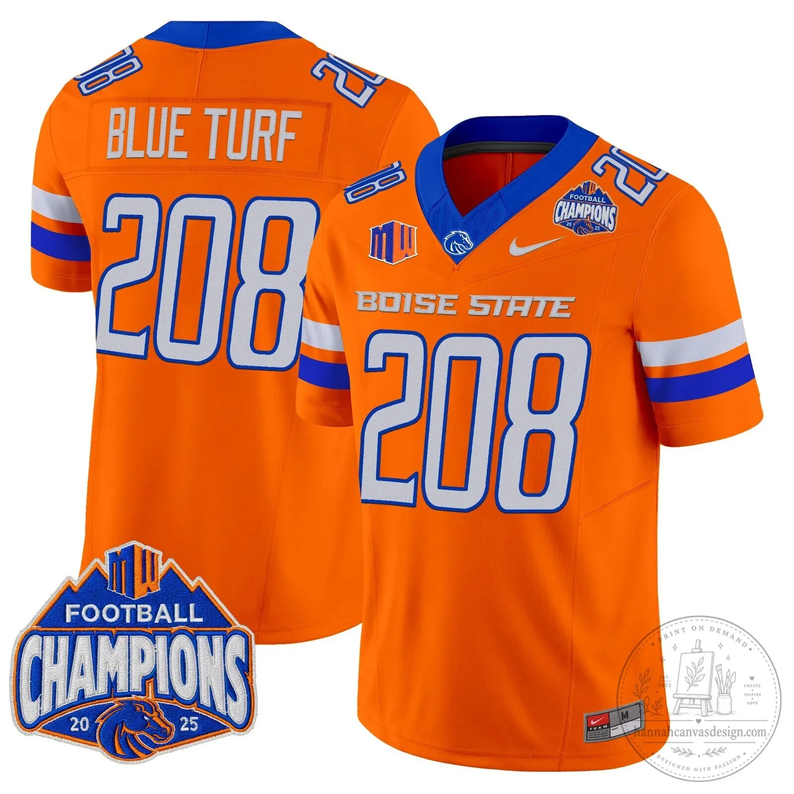 Boise State Broncos Football 2025 Mountain West Champions Jersey 82 Boise State Broncos Football 2025 Mountain West Champions Jersey
