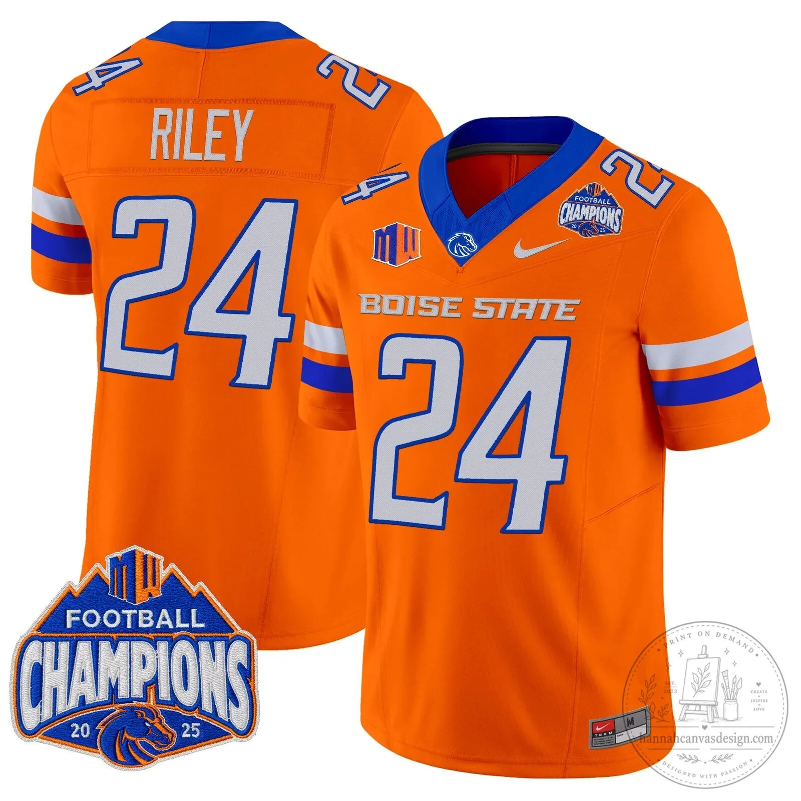 Boise State Broncos Football 2025 Mountain West Champions Jersey 83 Boise State Broncos Football 2025 Mountain West Champions Jersey
