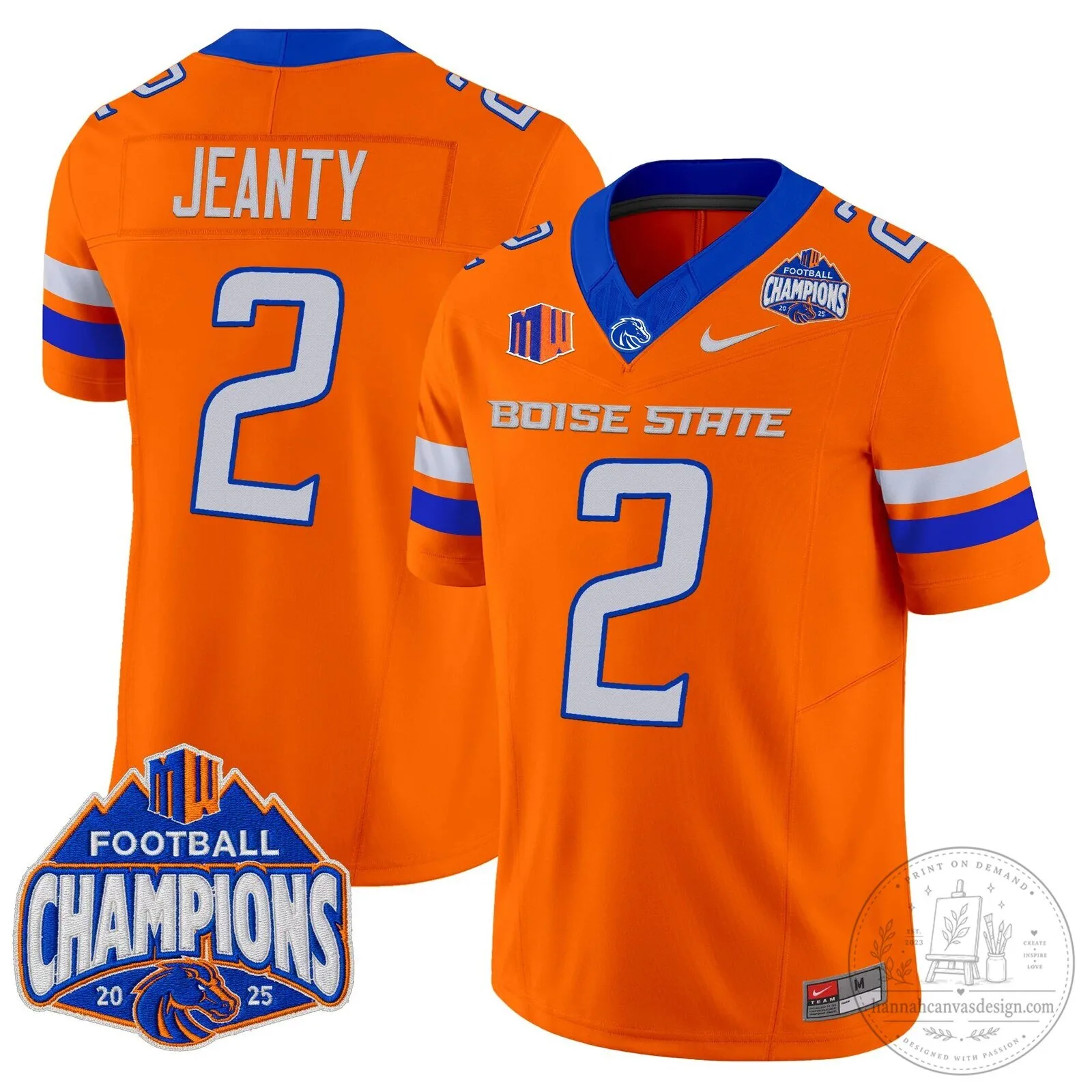 Boise State Broncos Football 2025 Mountain West Champions Jersey 85 Boise State Broncos Football 2025 Mountain West Champions Jersey