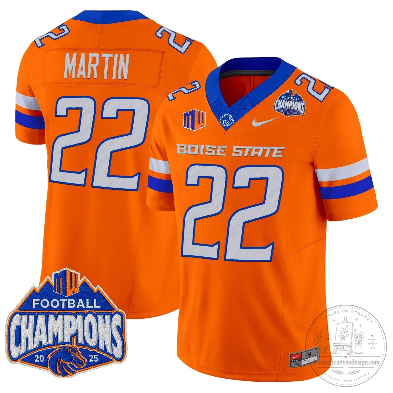 Boise State Broncos Football 2025 Mountain West Champions Jersey 87 Boise State Broncos Football 2025 Mountain West Champions Jersey
