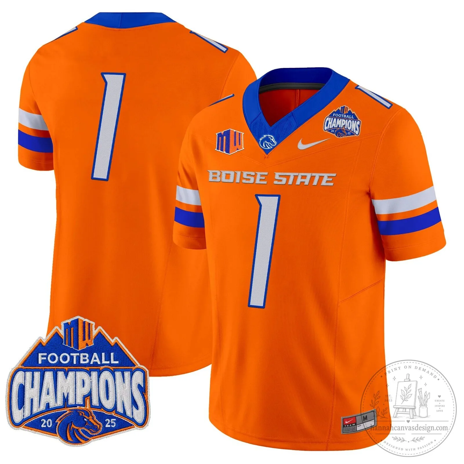 Boise State Broncos Football 2025 Mountain West Champions Jersey 89 Boise State Broncos Football 2025 Mountain West Champions Jersey