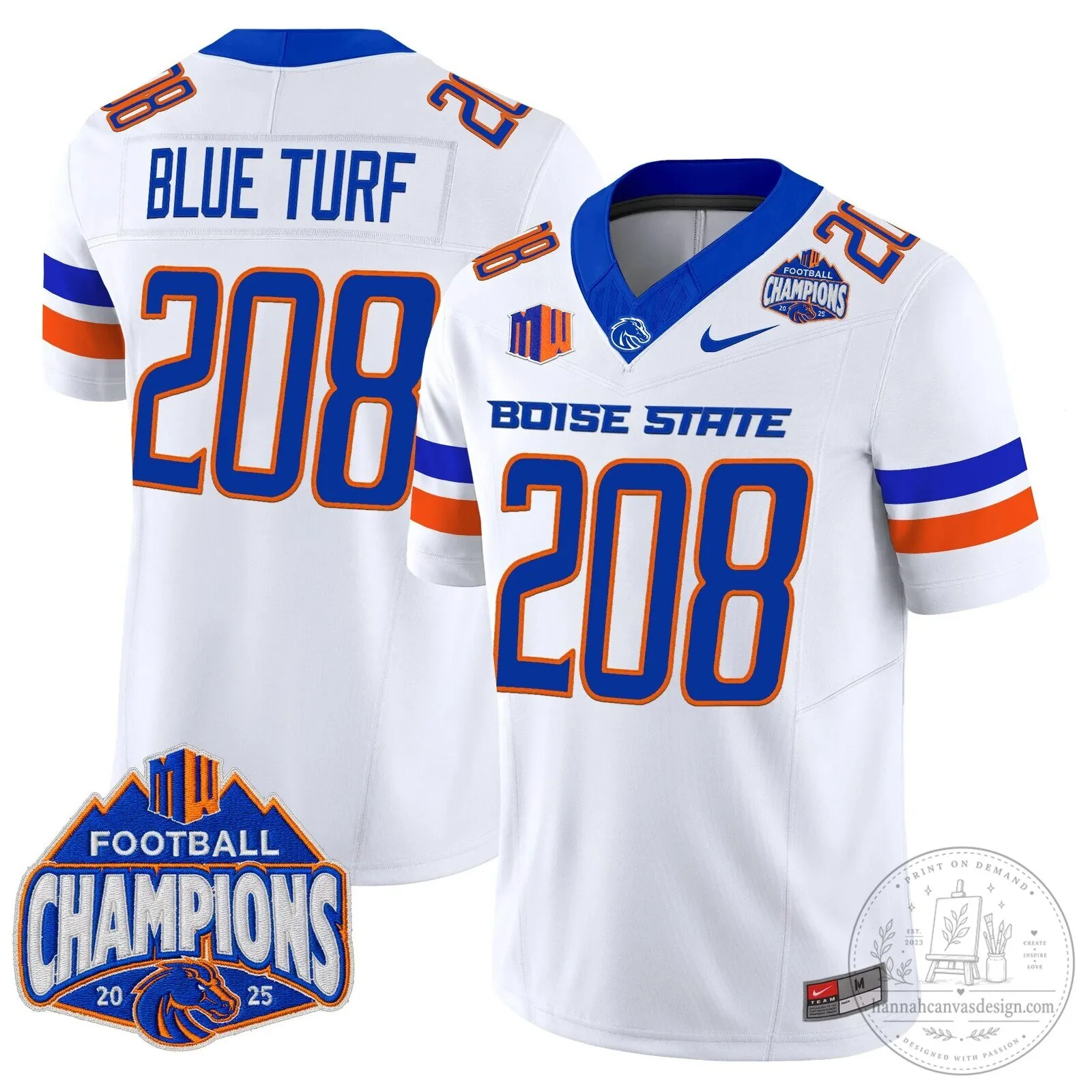 Boise State Broncos Football 2025 Mountain West Champions Jersey 91 Boise State Broncos Football 2025 Mountain West Champions Jersey