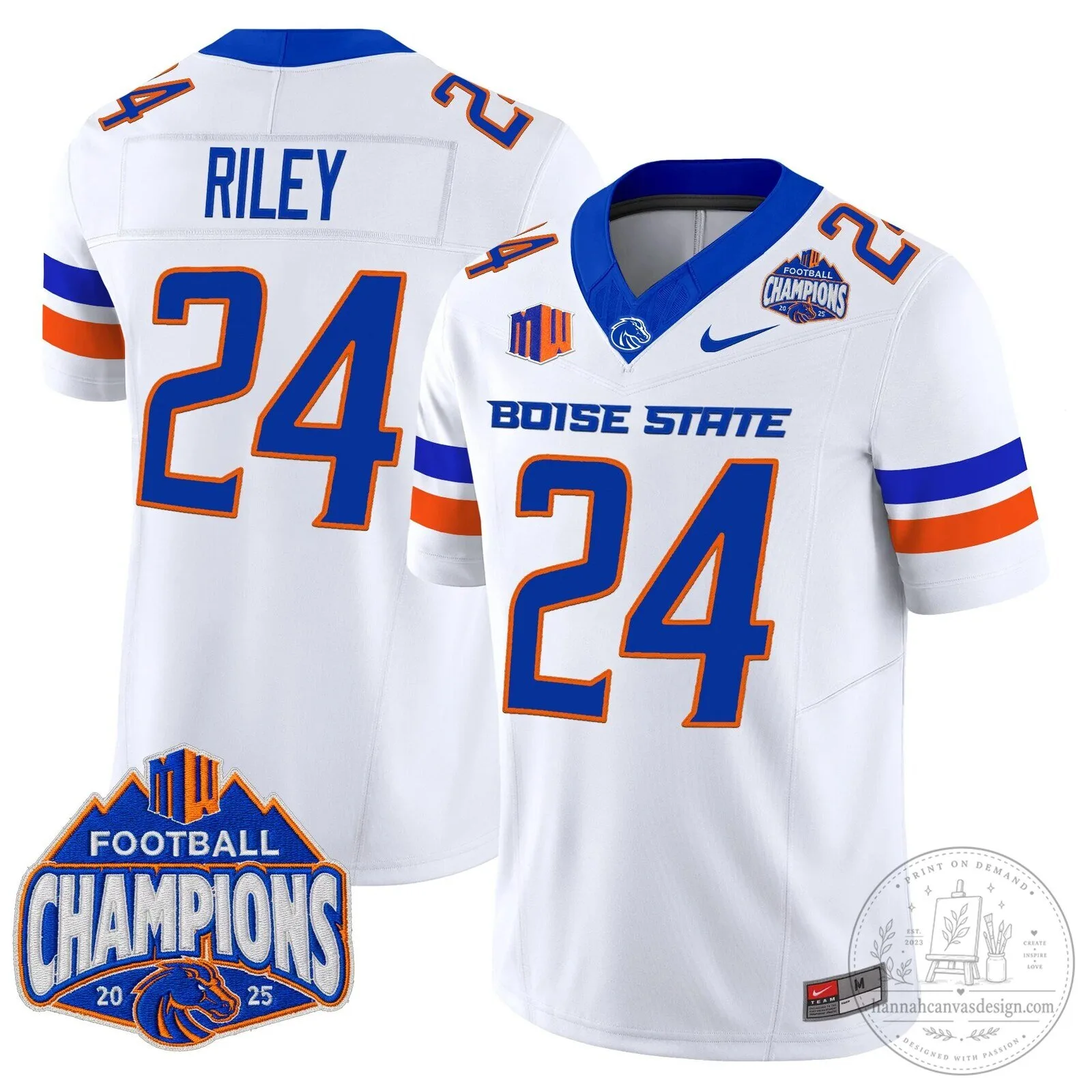 Boise State Broncos Football 2025 Mountain West Champions Jersey 92 Boise State Broncos Football 2025 Mountain West Champions Jersey