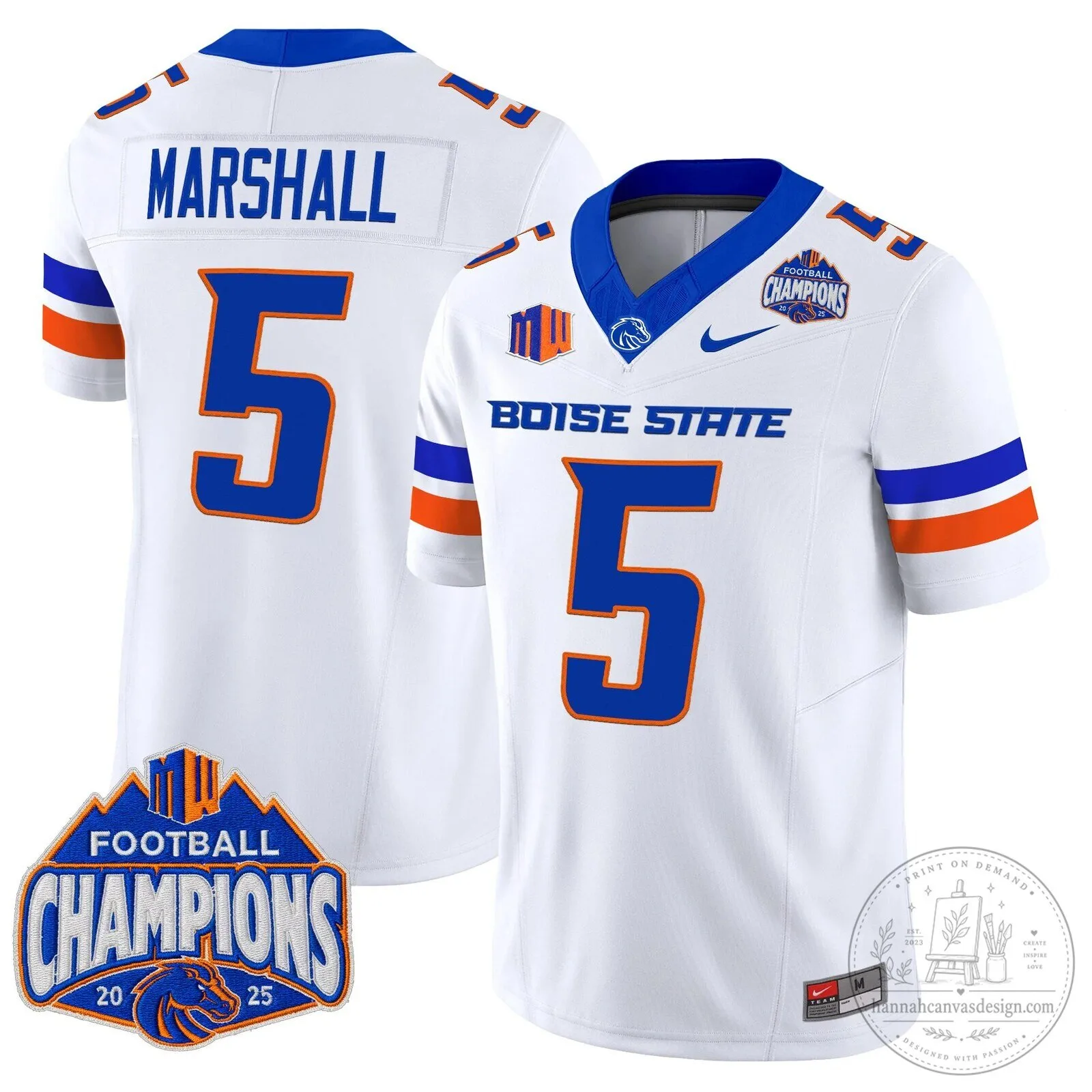 Boise State Broncos Football 2025 Mountain West Champions Jersey 93 Boise State Broncos Football 2025 Mountain West Champions Jersey