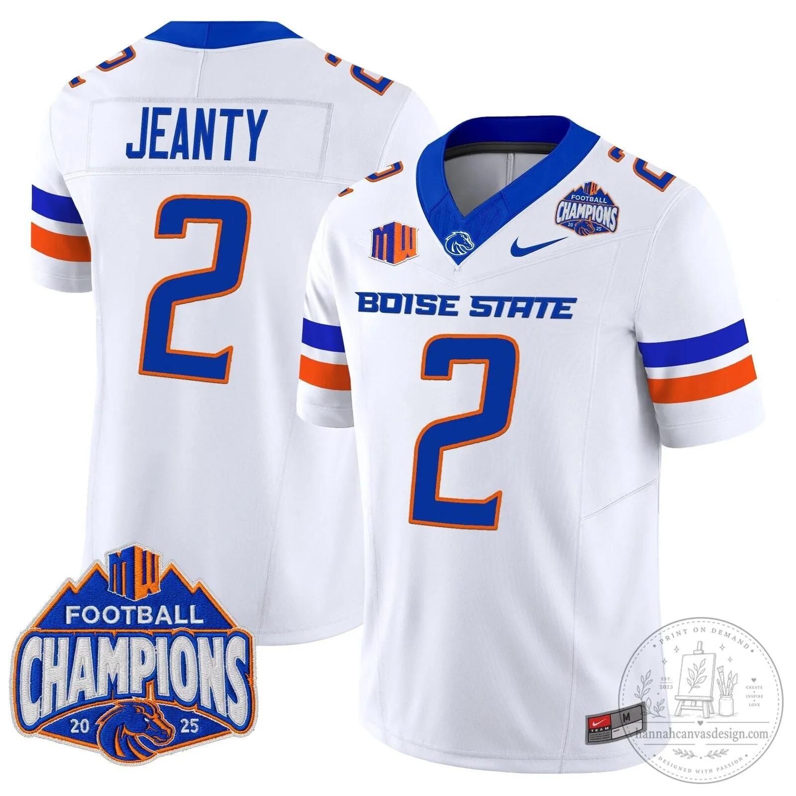 Boise State Broncos Football 2025 Mountain West Champions Jersey 94 Boise State Broncos Football 2025 Mountain West Champions Jersey