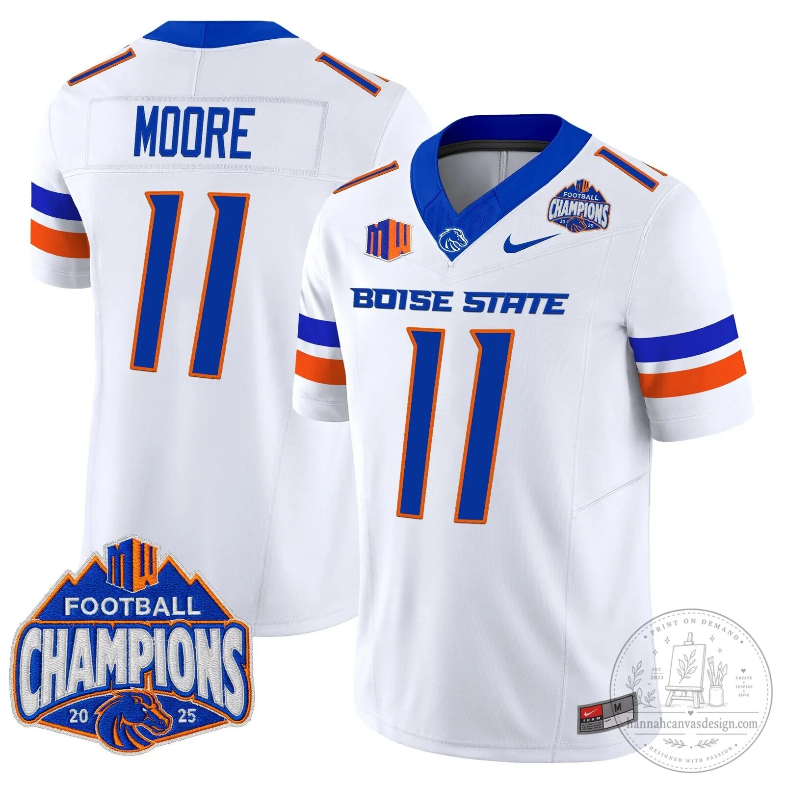 Boise State Broncos Football 2025 Mountain West Champions Jersey 95 Boise State Broncos Football 2025 Mountain West Champions Jersey