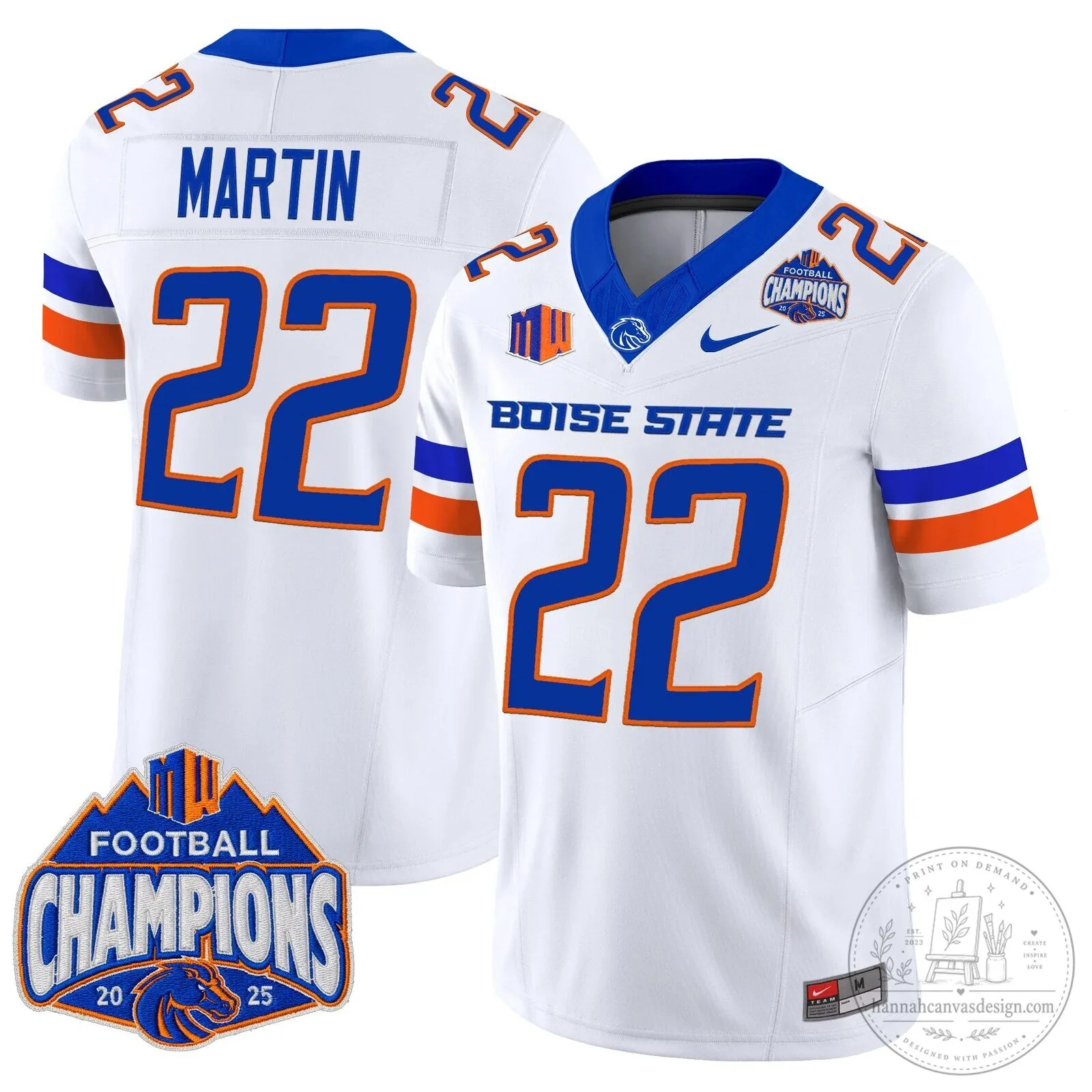 Boise State Broncos Football 2025 Mountain West Champions Jersey 96 Boise State Broncos Football 2025 Mountain West Champions Jersey