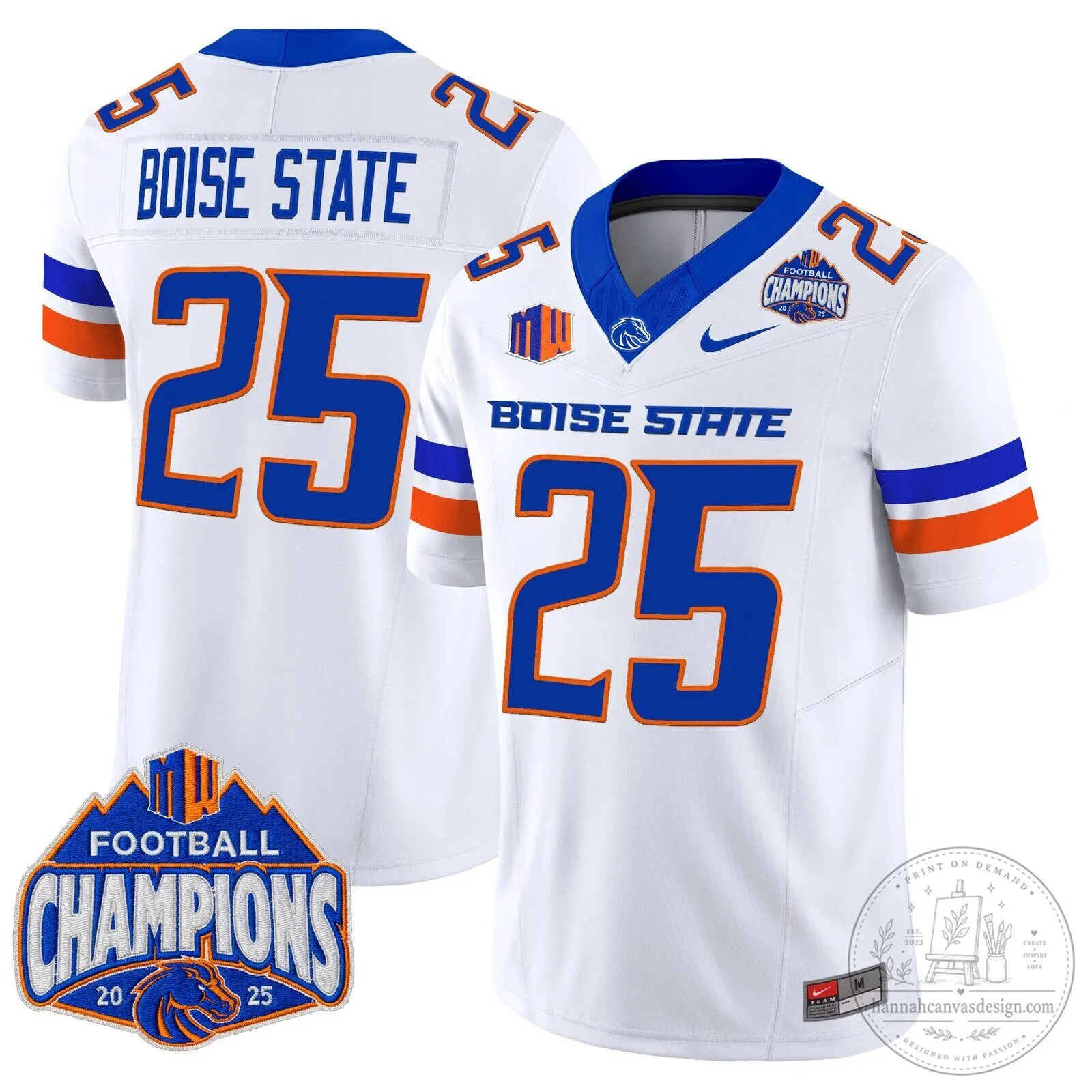 Boise State Broncos Football 2025 Mountain West Champions Jersey 97 Boise State Broncos Football 2025 Mountain West Champions Jersey