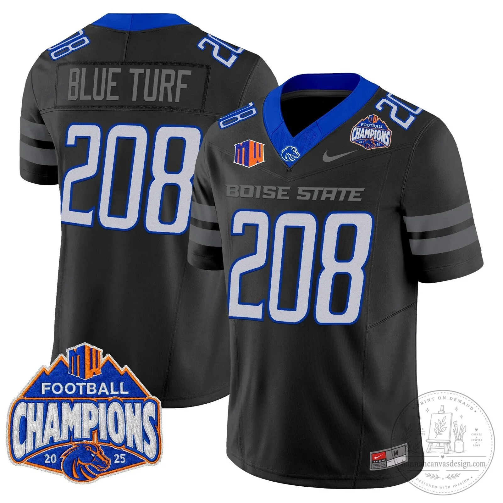 Boise State Broncos Football 2025 Mountain West Champions Jersey 100 Boise State Broncos Football 2025 Mountain West Champions Jersey