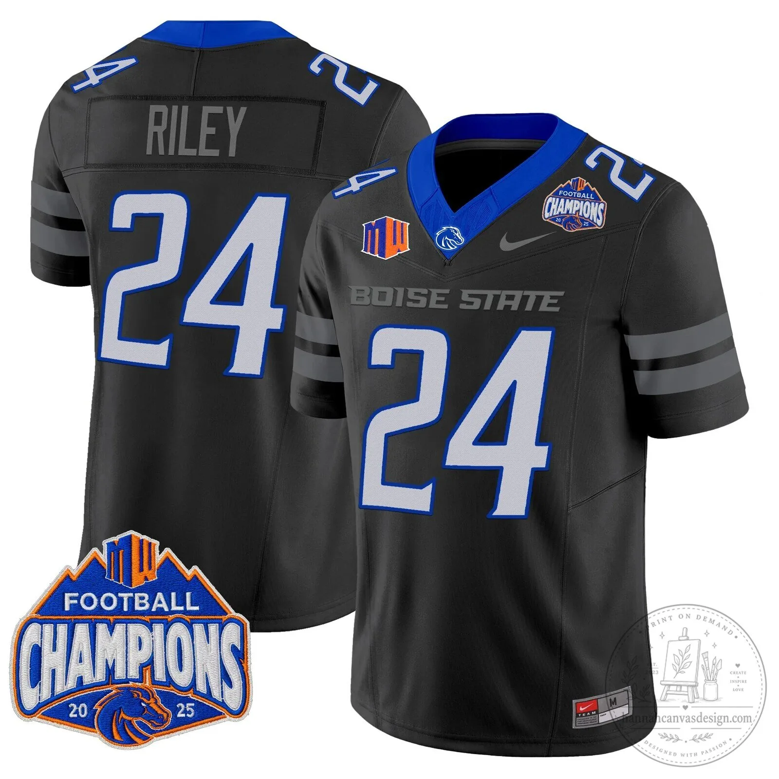 Boise State Broncos Football 2025 Mountain West Champions Jersey 101 Boise State Broncos Football 2025 Mountain West Champions Jersey