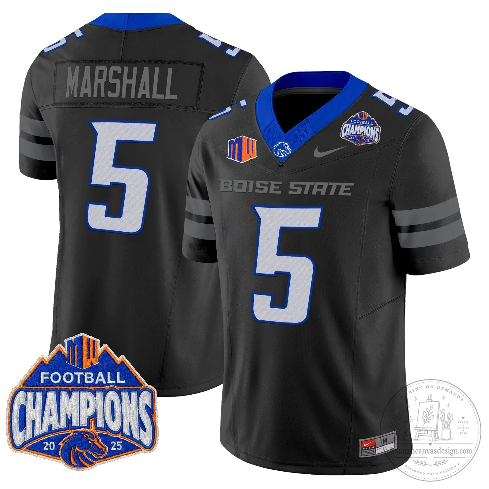 Boise State Broncos Football 2025 Mountain West Champions Jersey 102 Boise State Broncos Football 2025 Mountain West Champions Jersey