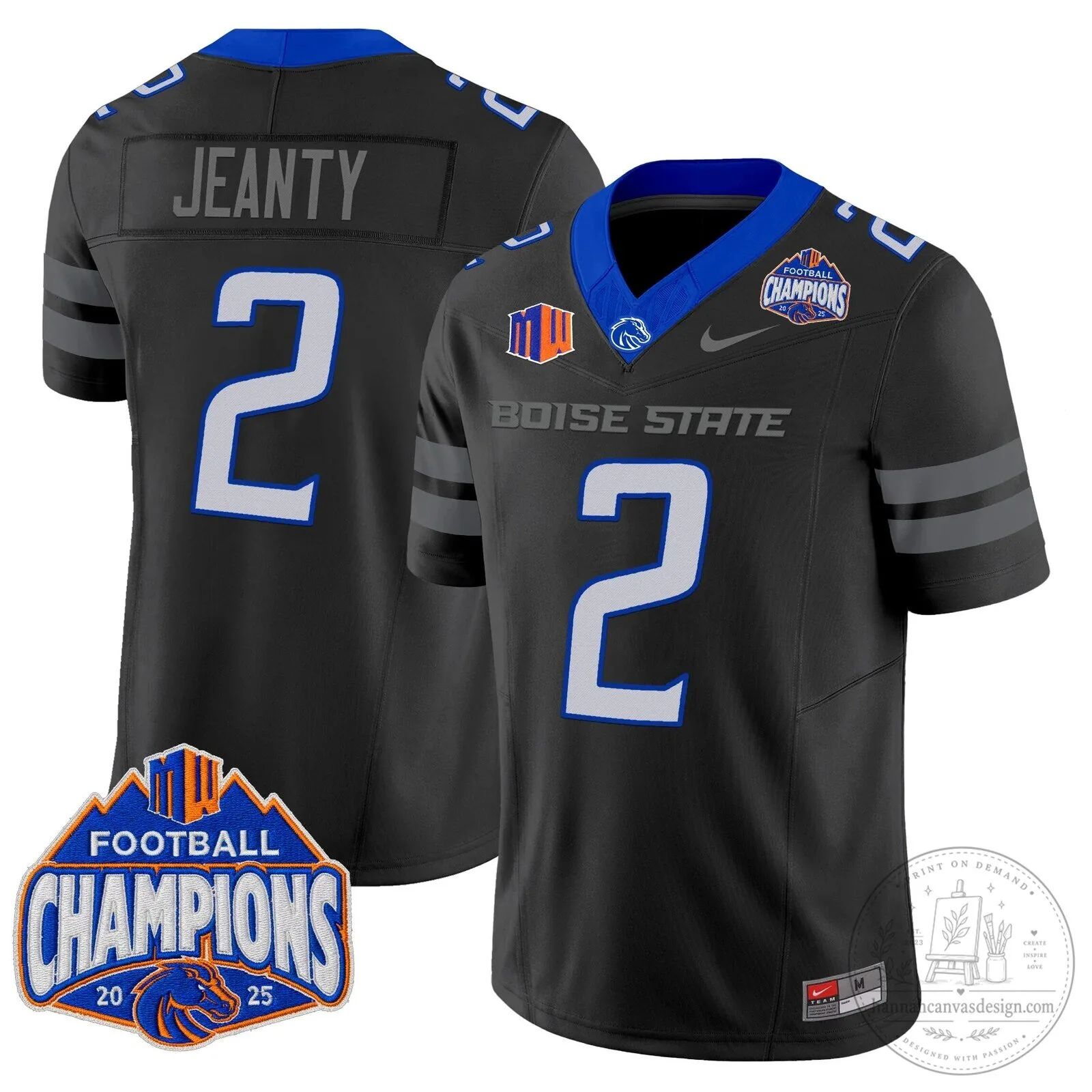 Boise State Broncos Football 2025 Mountain West Champions Jersey 103 Boise State Broncos Football 2025 Mountain West Champions Jersey