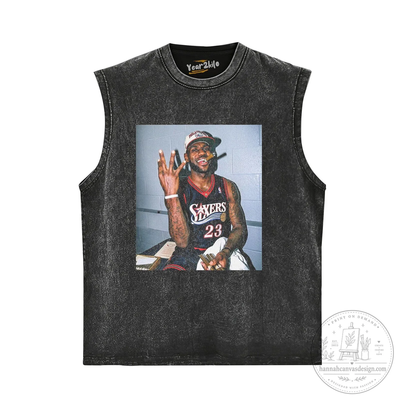 LeBron James Philadelphia 76ers Black Basketball Graphic T-Shirt 9 LeBron James Philadelphia 76ers Black Basketball Graphic T-Shirt