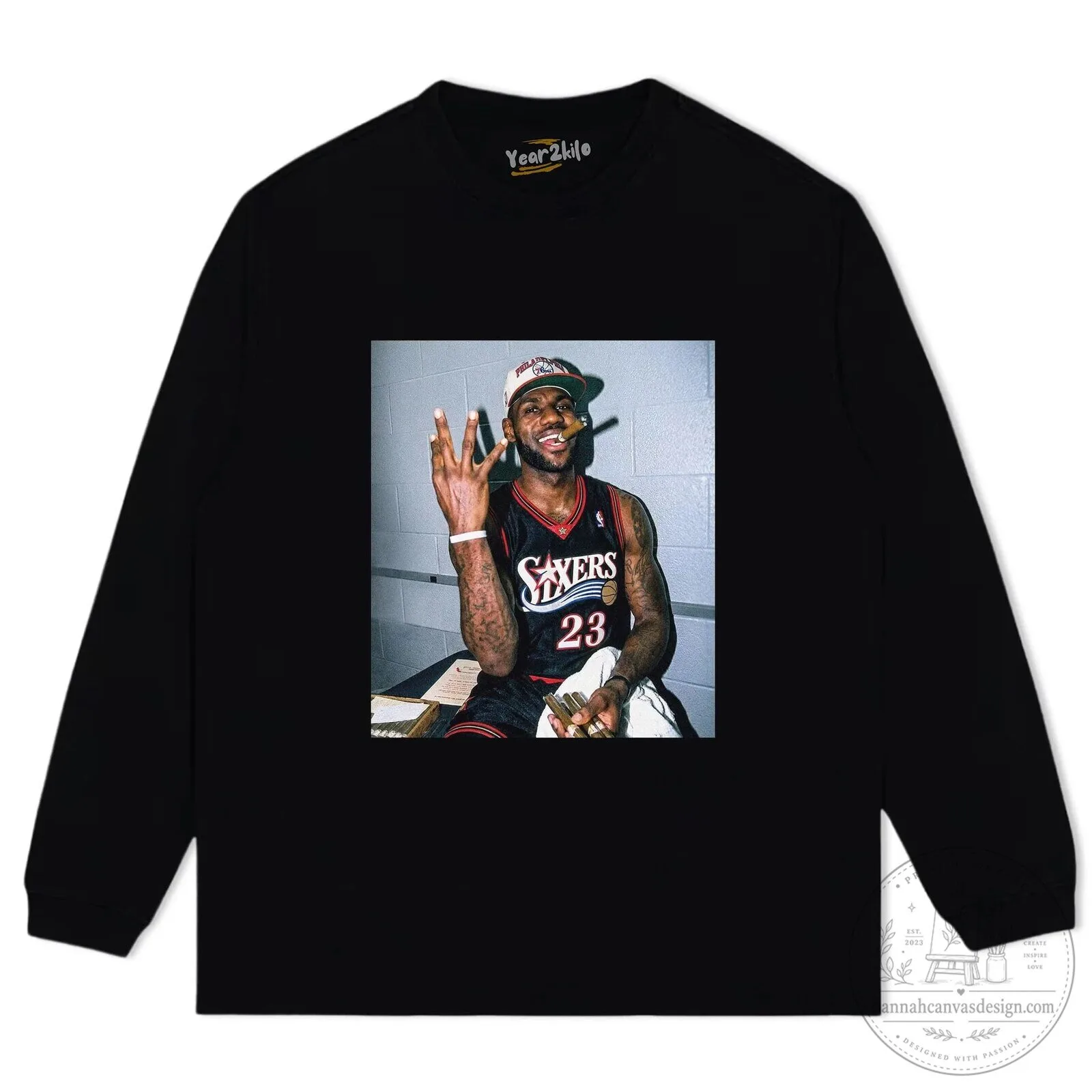 LeBron James Philadelphia 76ers Black Basketball Graphic T-Shirt 11 LeBron James Philadelphia 76ers Black Basketball Graphic T-Shirt