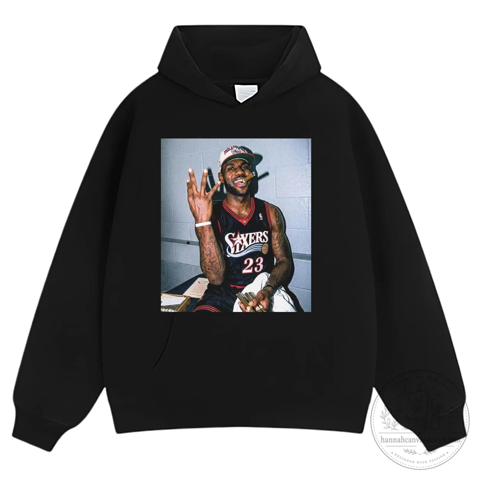 LeBron James Philadelphia 76ers Black Basketball Graphic T-Shirt 13 LeBron James Philadelphia 76ers Black Basketball Graphic T-Shirt