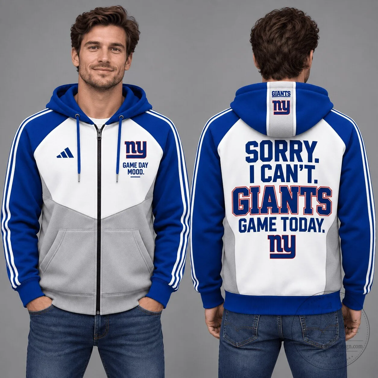 New York Giants Sorry I Can't Game Today Full-Zip Hoodie