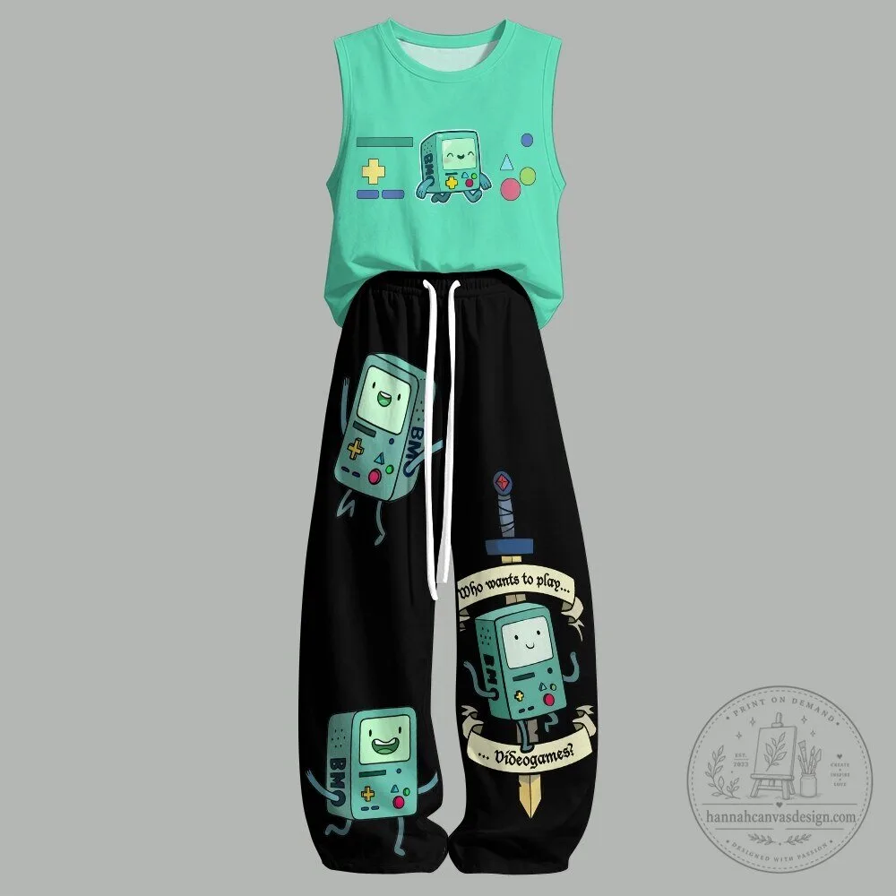 BMO Adventure Time Videogames Tank Top and Pants Outfit for Playtime