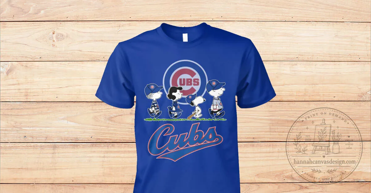 Cubs Game Peanuts Characters Chicago Baseball Team T-Shirt