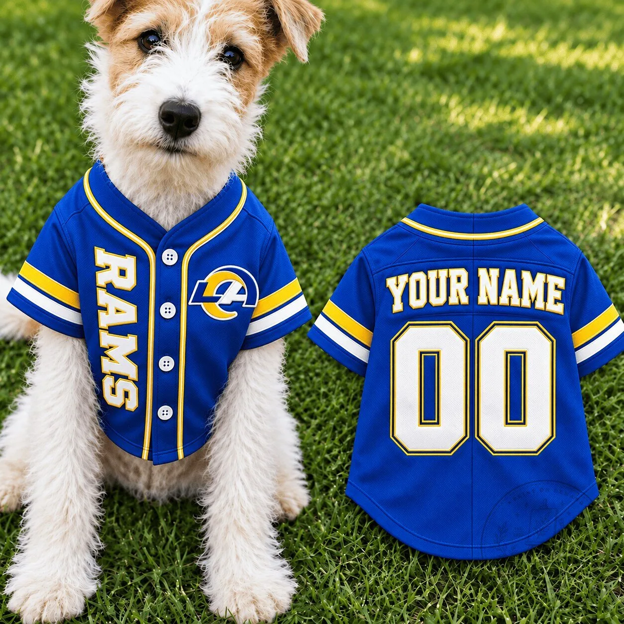 Los Angeles Rams NFL Pet Baseball Jersey Custom Name and Number