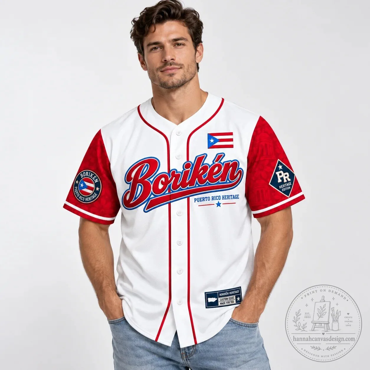 Puerto Rico Boriken Heritage Custom Name Baseball Jersey 8 Puerto Rico Boriken Heritage Custom Name Baseball Jersey