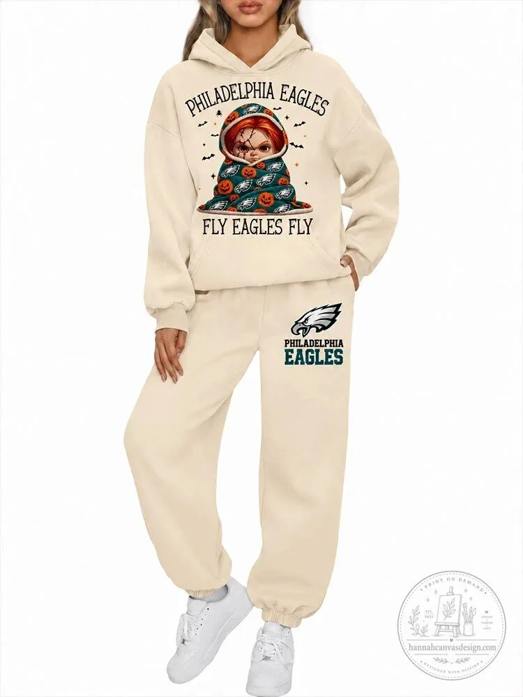 Philadelphia Eagles Chucky Halloween Fly Eagles Fly Women's Hoodie Tracksuit