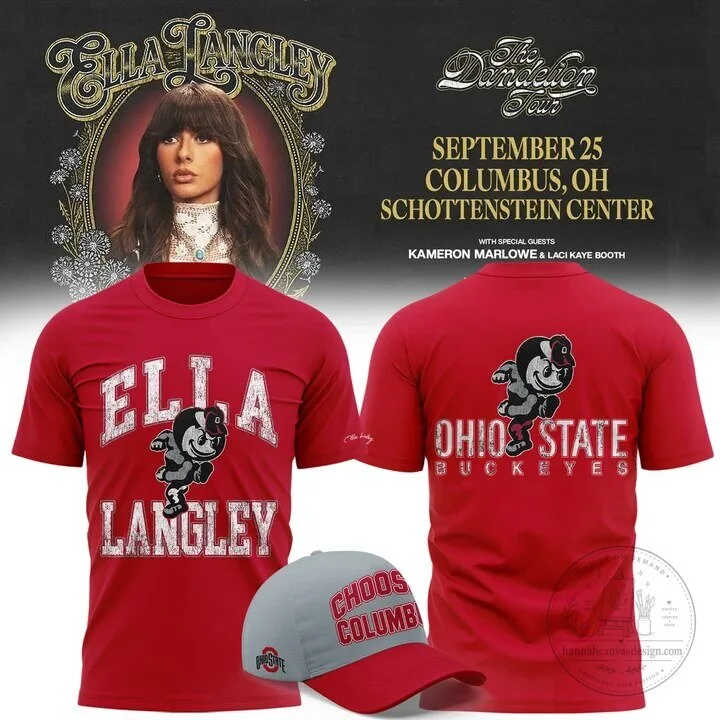 Ella Langley The Dandelion Tour Ohio State Buckeyes College Football T-Shirt