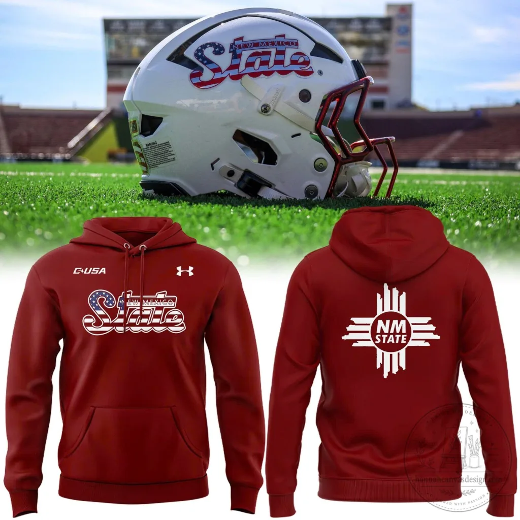 New Mexico State Football Team Red Hoodie for Men and Women New Mexico State Football Team Red Hoodie for Men and Women