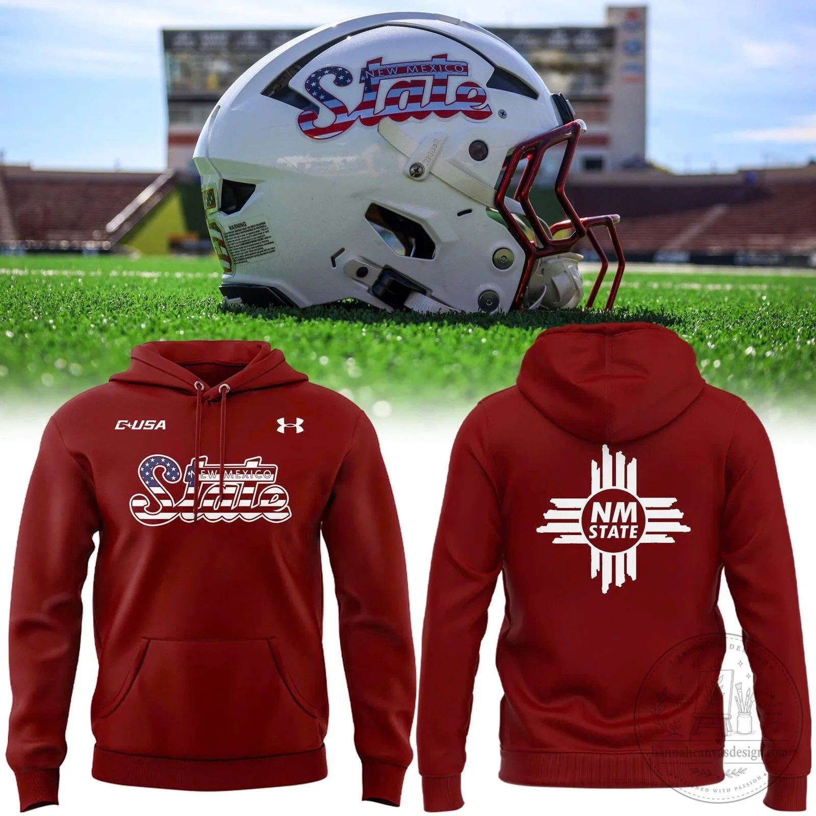 New Mexico State Football Team Red Hoodie for Men and Women