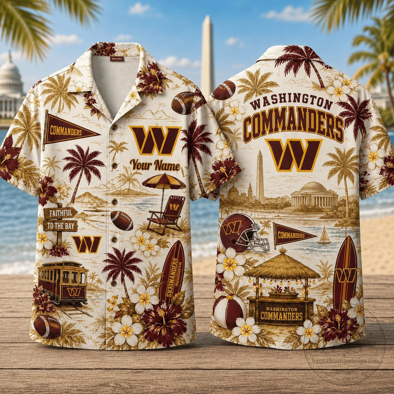 Washington Commanders Football Team Personalized Hawaiian Shirt