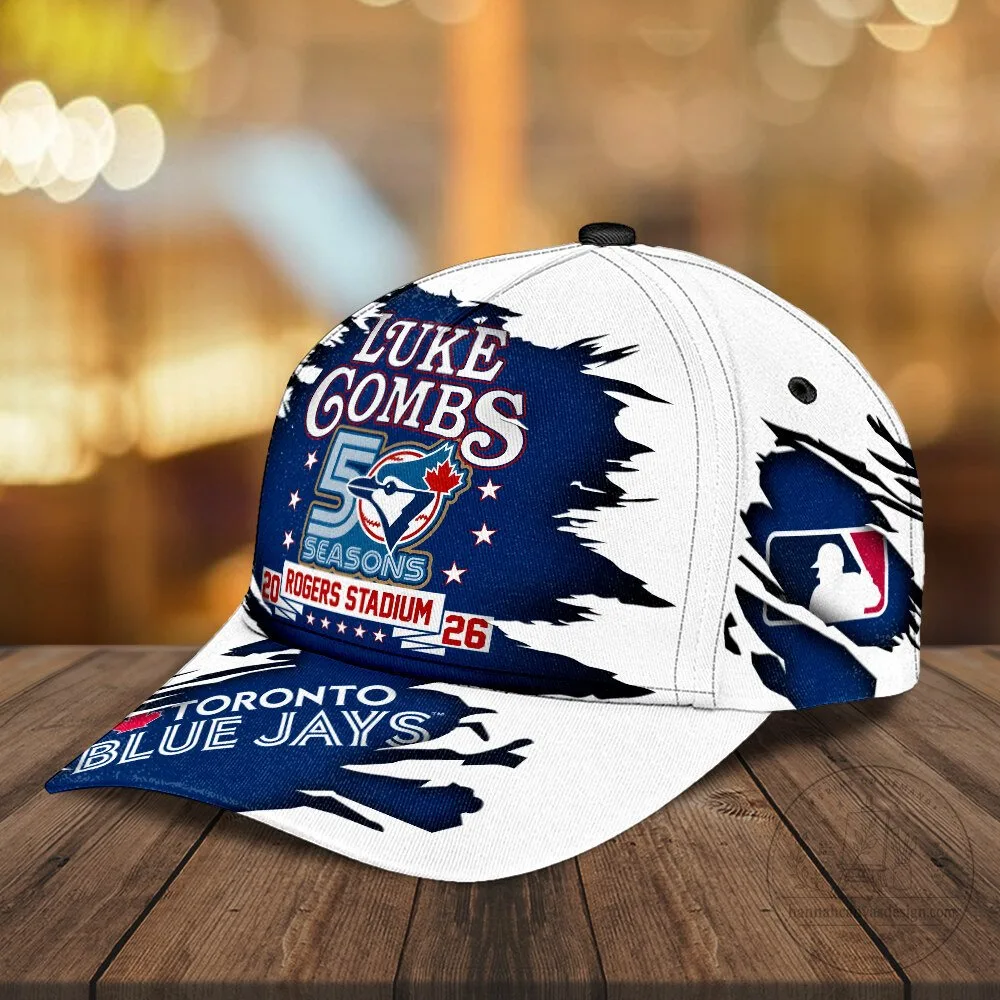 Luke Combs Toronto Blue Jays Rogers Stadium 50 Seasons Baseball Cap Hat 6 Luke Combs Toronto Blue Jays Rogers Stadium 50 Seasons Baseball Cap Hat