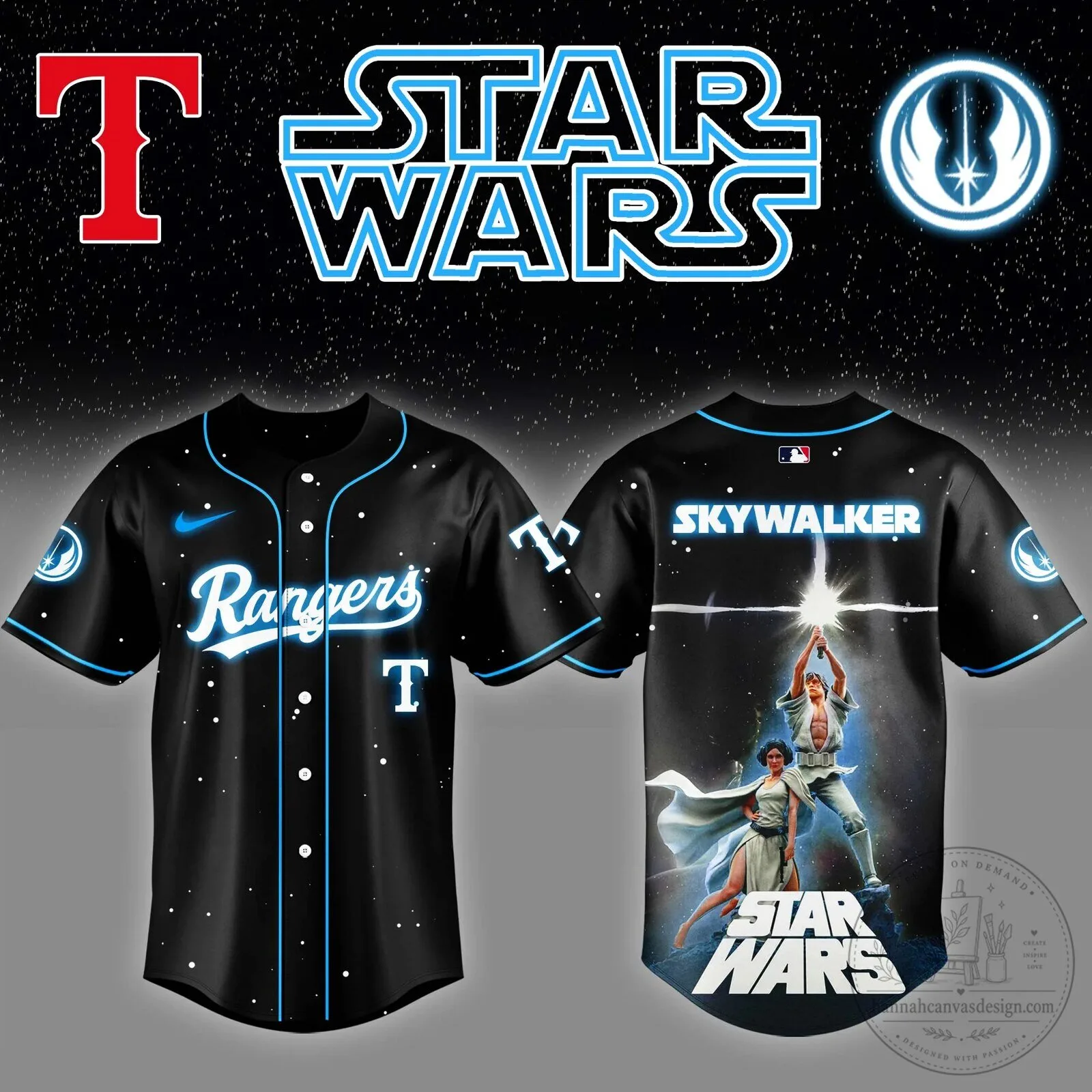 Skywalker Star Wars Luke Jedi Knight Baseball Jersey
