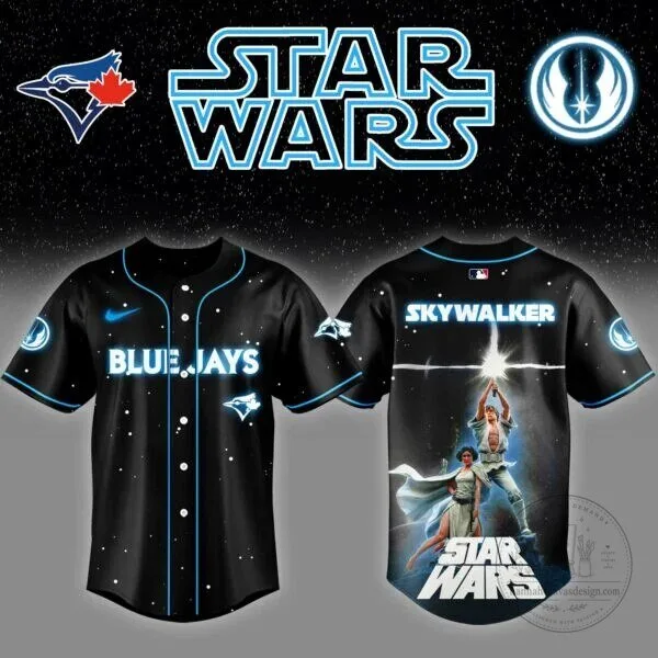 Luke Skywalker Toronto Blue Jays Star Wars Baseball Jersey 3 Luke Skywalker Toronto Blue Jays Star Wars Baseball Jersey