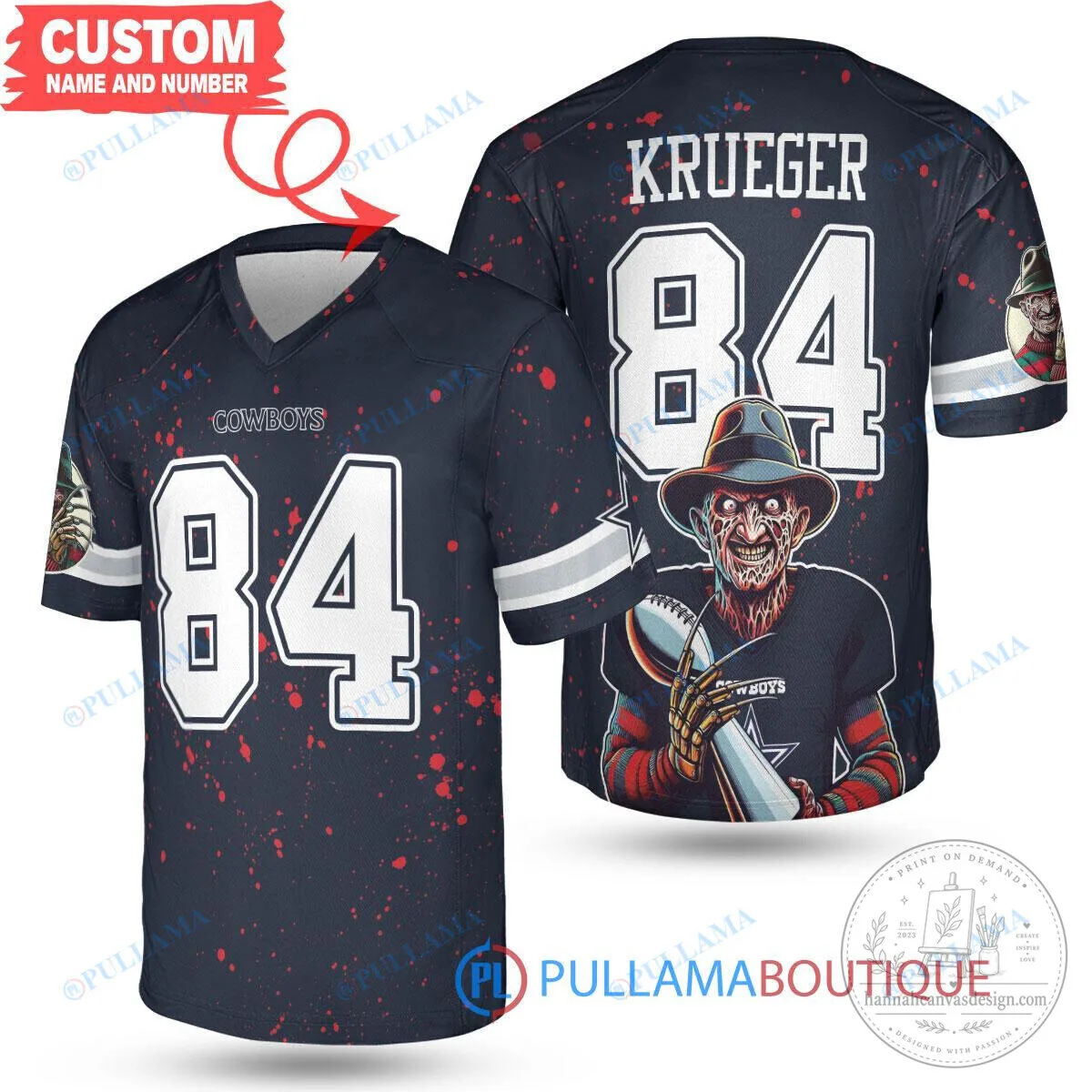 Freddy Krueger Dallas Cowboys Halloween Football Jersey