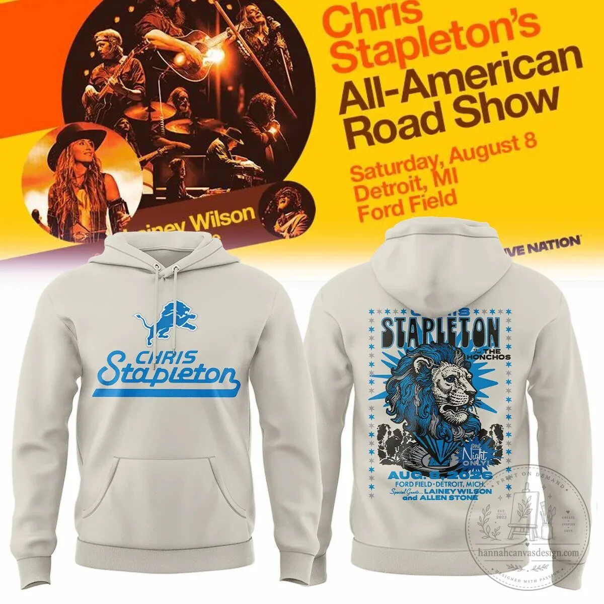 Detroit Concert Hoodie for Chris Stapleton's All-American Road Show