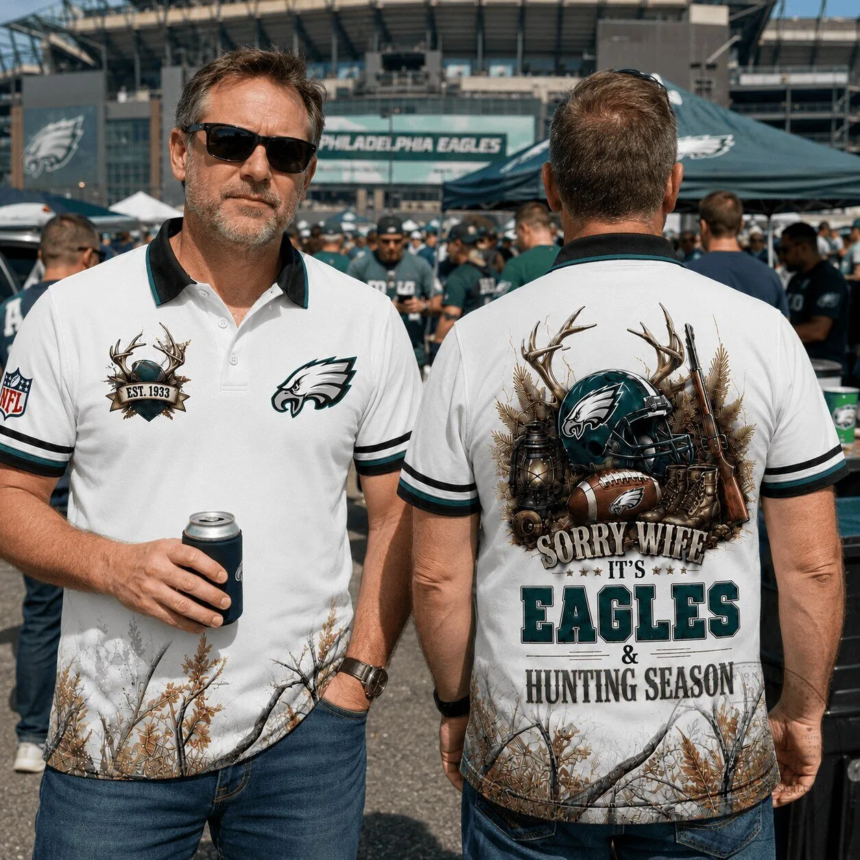 Men's Hunting Season Polo Shirt for Philadelphia Eagles Fans